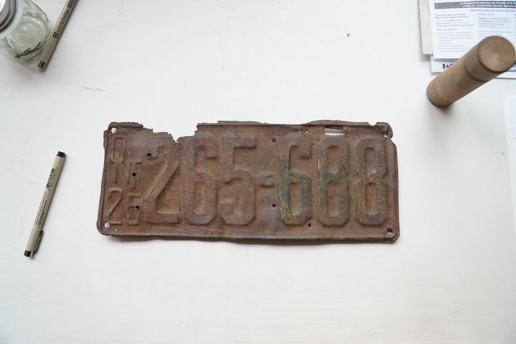 1925 Ontario Licence Plate