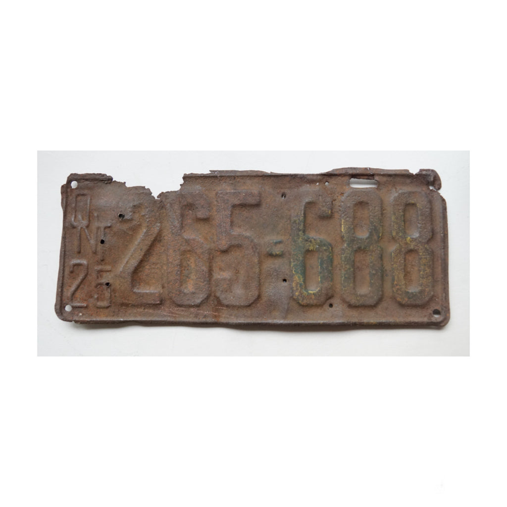 1925 Ontario Licence Plate